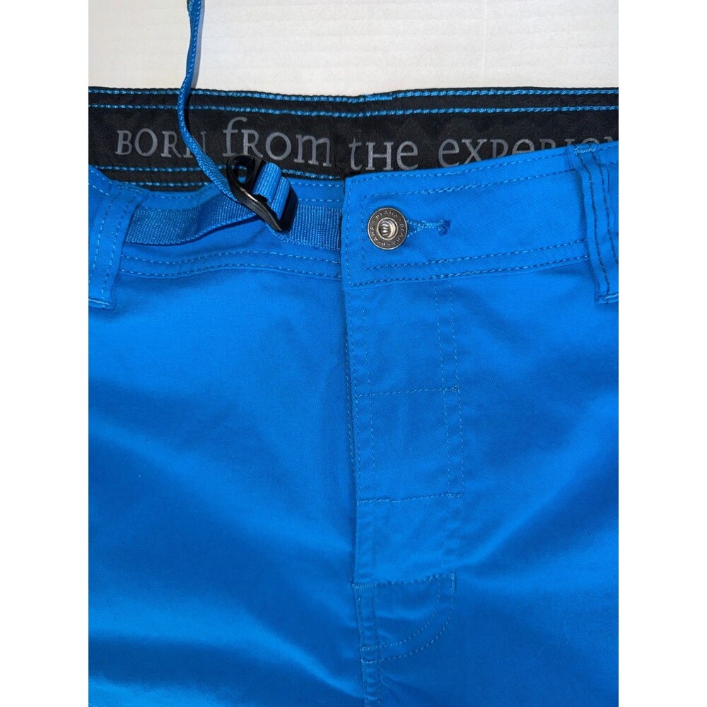 PrAna Cargo Shorts Men's W 33 Bright Blue Lightweight Nylon Belted 12 inch Ins - Picture 8 of 10